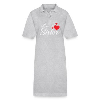 Geschwister kleine Schwester - Stanley/Stella Frauen Bio-Polokleid PAIGER - Grau meliert - Vorne