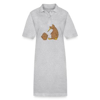 Un oiseau kiwi parle à un kiwi - Robe polo bio PAIGER Stanley/Stella Femme - gris chiné - Devant