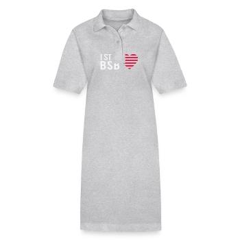 Pour les vrais fans : j’aime toujours Backstreet - Robe polo bio PAIGER Stanley/Stella Femme - gris chiné - Devant