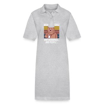 Conception d’ours du matin pour les personnes anti-matin - Robe polo bio PAIGER Stanley/Stella Femme - gris chiné - Devant