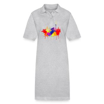 Hambourg Skyline Couleurs Colorées Peinture Art Perle - Robe polo bio PAIGER Stanley/Stella Femme - gris chiné - Devant