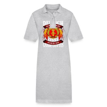 Ossi durch die Gnade Gottes – Stolze DDR Herkunft - Stanley/Stella Frauen Bio-Polokleid PAIGER - Grau meliert - Vorne