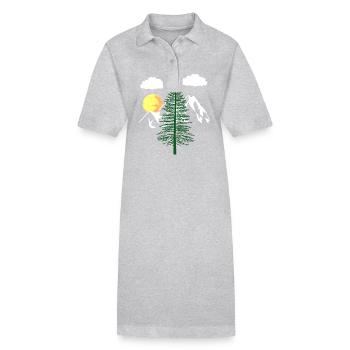 nature nature nature montagne arbres amoureux de la nature écologie - Robe polo bio PAIGER Stanley/Stella Femme - gris chiné - Devant