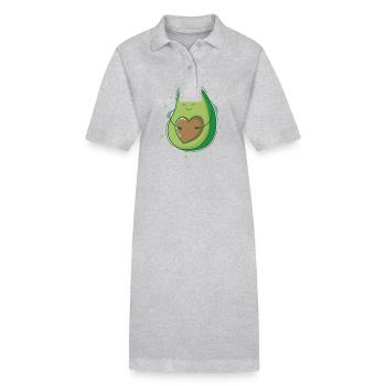 Avocado mit Herz als Kern - Stanley/Stella Frauen Bio-Polokleid PAIGER - Grau meliert - Vorne