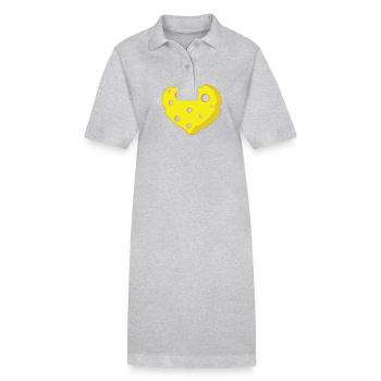 Stück Käse in Herzform - Stanley/Stella Frauen Bio-Polokleid PAIGER - Grau meliert - Vorne