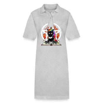 Satan Einhorn Pentagramm Teuflisch Fabelwesen Böse - Stanley/Stella Frauen Bio-Polokleid PAIGER - Grau meliert - Vorne