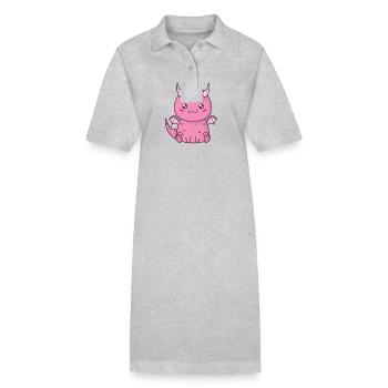 little baby dragon mythical creature fairy tale - Stanley/Stella PAIGER Organic Women’s Polo Dress - heather grey - Front