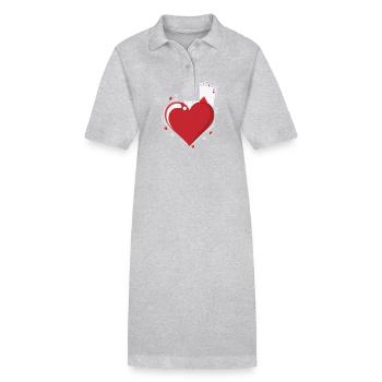 Cards Skat Heart Ace Poker Game Cards - Stanley/Stella PAIGER Organic Women’s Polo Dress - heather grey - Front
