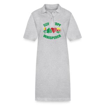 Schafkopf Whisperer Kartenspiel Spielkarte - Stanley/Stella Frauen Bio-Polokleid PAIGER - Grau meliert - Vorne