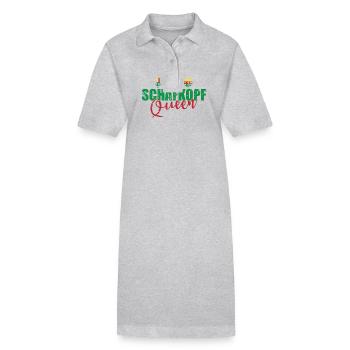 Schafkopf Queen Kartenspiel Spielkarte - Stanley/Stella Frauen Bio-Polokleid PAIGER - Grau meliert - Vorne