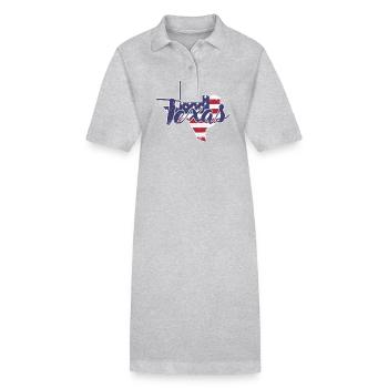 Texas in Amerika Flagge Umriss Karte Bundesstaat - Stanley/Stella Frauen Bio-Polokleid PAIGER - Grau meliert - Vorne