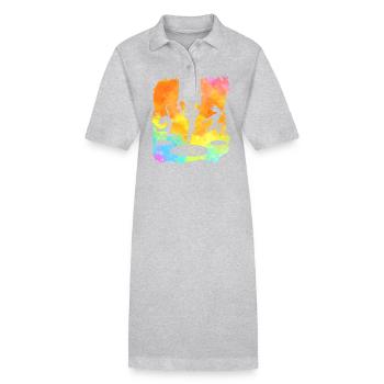 Trampoline - Robe polo bio PAIGER Stanley/Stella Femme - gris chiné - Devant