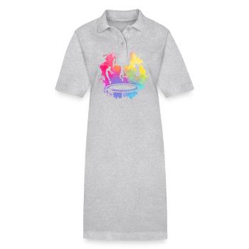 Trampoline - Robe polo bio PAIGER Stanley/Stella Femme - gris chiné - Devant