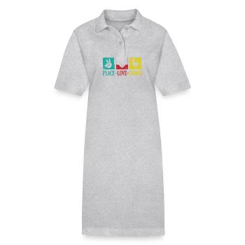 Peace Love Dodo Vogel aus Mauritius - Stanley/Stella Frauen Bio-Polokleid PAIGER - Grau meliert - Vorne
