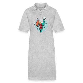 verrückter Dodo Vogel aus Mauritius - Stanley/Stella Frauen Bio-Polokleid PAIGER - Grau meliert - Vorne
