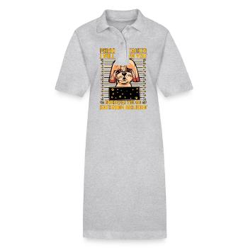 Shih Tzu Stalker - Stanley/Stella Frauen Bio-Polokleid PAIGER - Grau meliert - Vorne