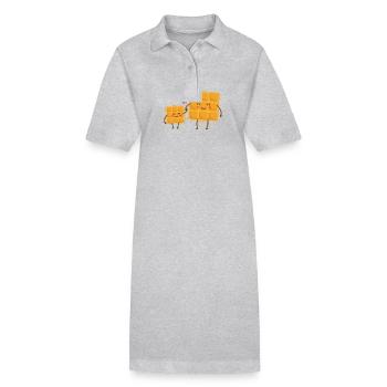Waffel Mama mit Waffel Kind Teig Gebäck - Stanley/Stella Frauen Bio-Polokleid PAIGER - Grau meliert - Vorne