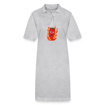 scharf wie Feuer Chili Schärfe Gewürz - Stanley/Stella Frauen Bio-Polokleid PAIGER - Grau meliert - Vorne
