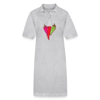 Chilischoten Schärfe Gewürz Scoville - Stanley/Stella Frauen Bio-Polokleid PAIGER - Grau meliert - Vorne