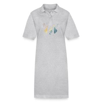 Kopfhörer Notenschlüssel Musik Musikton - Stanley/Stella Frauen Bio-Polokleid PAIGER - Grau meliert - Vorne