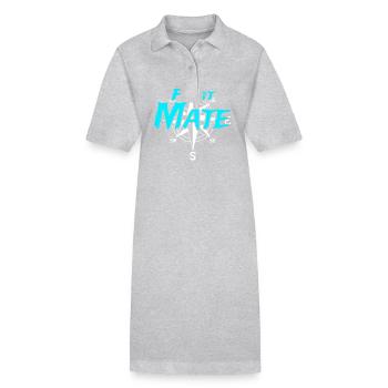 First Mate Boots Crew Skipper Sailor Captain - Stanley/Stella PAIGER Organic Women’s Polo Dress - heather grey - Front