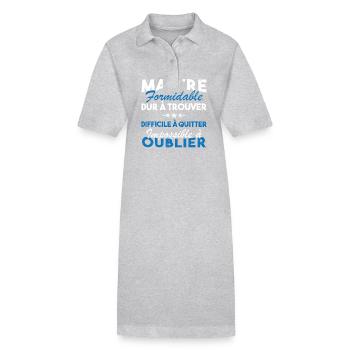 Maître formidable, Cadeau Maître école - Robe polo bio PAIGER Stanley/Stella Femme - gris chiné - Devant