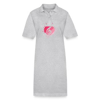 Violinschlüssel Musik Notenschlüssel - Stanley/Stella Frauen Bio-Polokleid PAIGER - Grau meliert - Vorne