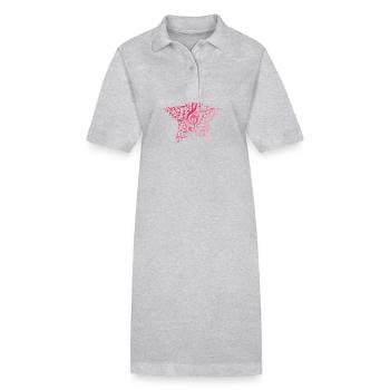 Stern aus Noten und Violinschlüssel Musik - Stanley/Stella Frauen Bio-Polokleid PAIGER - Grau meliert - Vorne