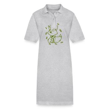 Fuchs - Tier Zoo Tierfreund Naturschutz - Stanley/Stella Frauen Bio-Polokleid PAIGER - Grau meliert - Vorne