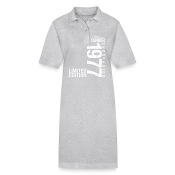 December 1977 December Anniversary December 1977 - Stanley/Stella PAIGER Organic Women’s Polo Dress - heather grey - Front