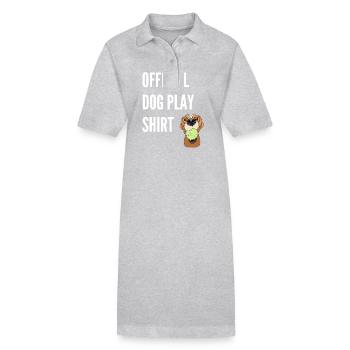 Offizielles Hunde Spiel Shirt Hunde Spielball Ball - Stanley/Stella Frauen Bio-Polokleid PAIGER - Grau meliert - Vorne