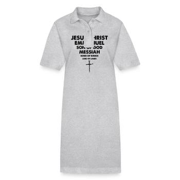 Vintage Jesus Names - Christian theme 1 Cross 3 - Stanley/Stella PAIGER Organic Women’s Polo Dress - heather grey - Front
