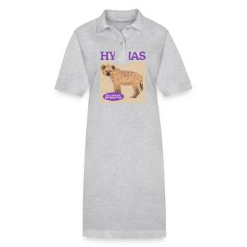 Hyène, hyène tachetée, cadeau de hyène - Robe polo bio PAIGER Stanley/Stella Femme - gris chiné - Devant