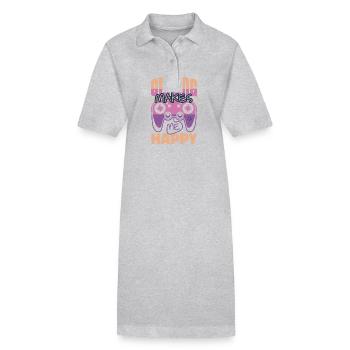 Das Mantra des fröhlichen Spielers - Stanley/Stella Frauen Bio-Polokleid PAIGER - Grau meliert - Vorne
