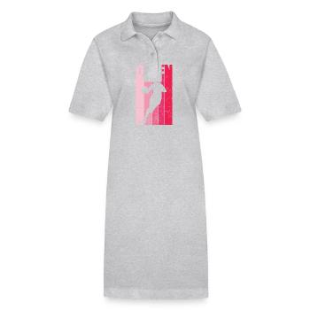Reine du basketball sportif féminin - Robe polo bio PAIGER Stanley/Stella Femme - gris chiné - Devant