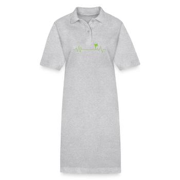 Taekwondo Herzschlaglinie Kampfsport - Stanley/Stella Frauen Bio-Polokleid PAIGER - Grau meliert - Vorne