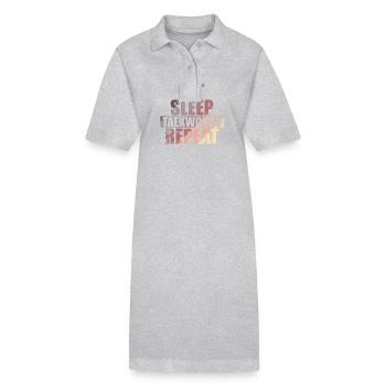 Eat Sleep Taekwondo Repeat Kampfsport - Stanley/Stella Frauen Bio-Polokleid PAIGER - Grau meliert - Vorne