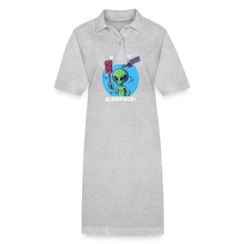 Alien Green Fly Swatter Satellite Defense - Robe polo bio PAIGER Stanley/Stella Femme - gris chiné - Devant