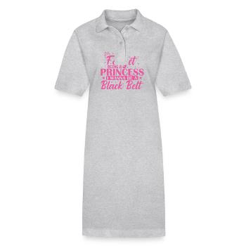 Forget Being a Princess I Wanna be a Black Belt - Stanley/Stella Frauen Bio-Polokleid PAIGER - Grau meliert - Vorne