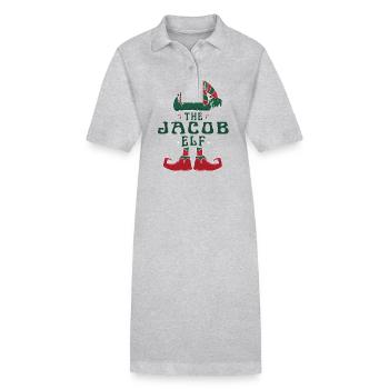 Jakob Elf Personalisierter Name Weihnachten Familie - Stanley/Stella Frauen Bio-Polokleid PAIGER - Grau meliert - Vorne