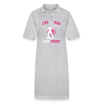 J Peux Pas J Ai Foot Football Joueur Fille Enfant - Robe polo bio PAIGER Stanley/Stella Femme - gris chiné - Devant