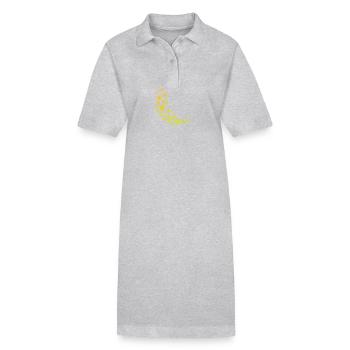 Lune des étoiles cratère ciel nocturne - Robe polo bio PAIGER Stanley/Stella Femme - gris chiné - Devant