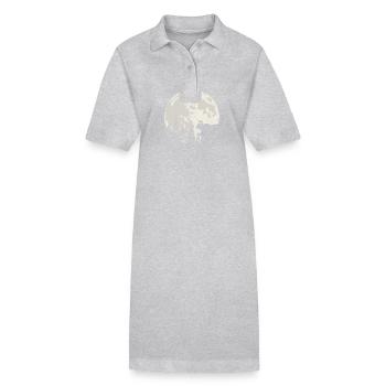 Katze im Mondlicht Nachthimmel Krater - Stanley/Stella Frauen Bio-Polokleid PAIGER - Grau meliert - Vorne