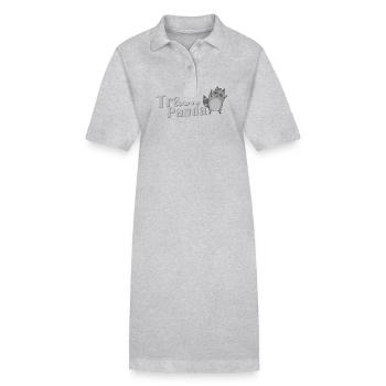 Trash Panda Waschbär Allesfresser - Stanley/Stella Frauen Bio-Polokleid PAIGER - Grau meliert - Vorne