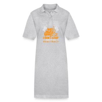 I'm a Trucker I don't Stop when I'm tired Beruf - Stanley/Stella PAIGER Organic Women’s Polo Dress - heather grey - Front