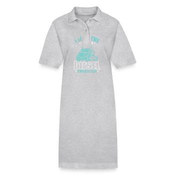 I love the Smell of Diesel Truck Driver - Stanley/Stella PAIGER Organic Women’s Polo Dress - heather grey - Front