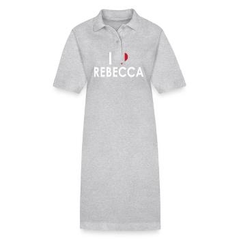 I Love Rebecca I Heart Rebecca Funny Rebecca - Stanley/Stella Frauen Bio-Polokleid PAIGER - Grau meliert - Vorne