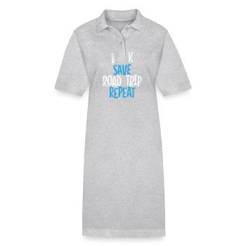 Work save Road Trip Repeat Reise Abenteuer - Stanley/Stella Frauen Bio-Polokleid PAIGER - Grau meliert - Vorne