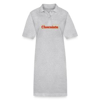 Chocolat Cacao Sucré - Robe polo bio PAIGER Stanley/Stella Femme - gris chiné - Devant