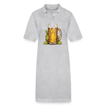Bierglas Hopfen Malz Bier - Stanley/Stella Frauen Bio-Polokleid PAIGER - Grau meliert - Vorne